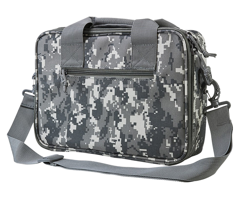 NcStar CPDX2971D VISM Digital Camo Double Pistol Bag with Mag Pouches, Lockable Zippers & Padded Handle