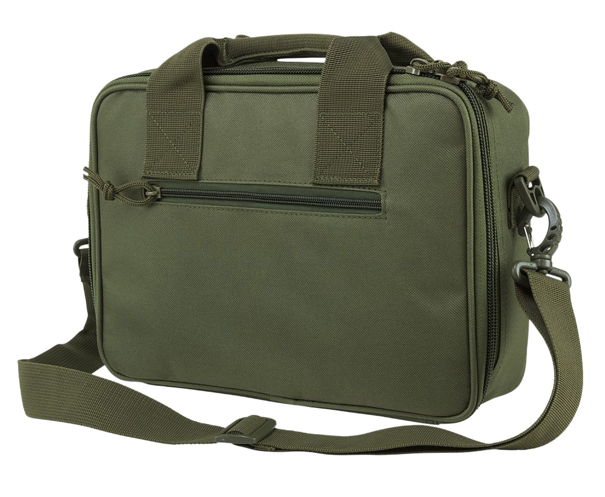 NcStar CPDX2971G VISM Green Double Pistol Bag with Mag Storage, Heavy Duty Lockable Zippers & Carry Handle