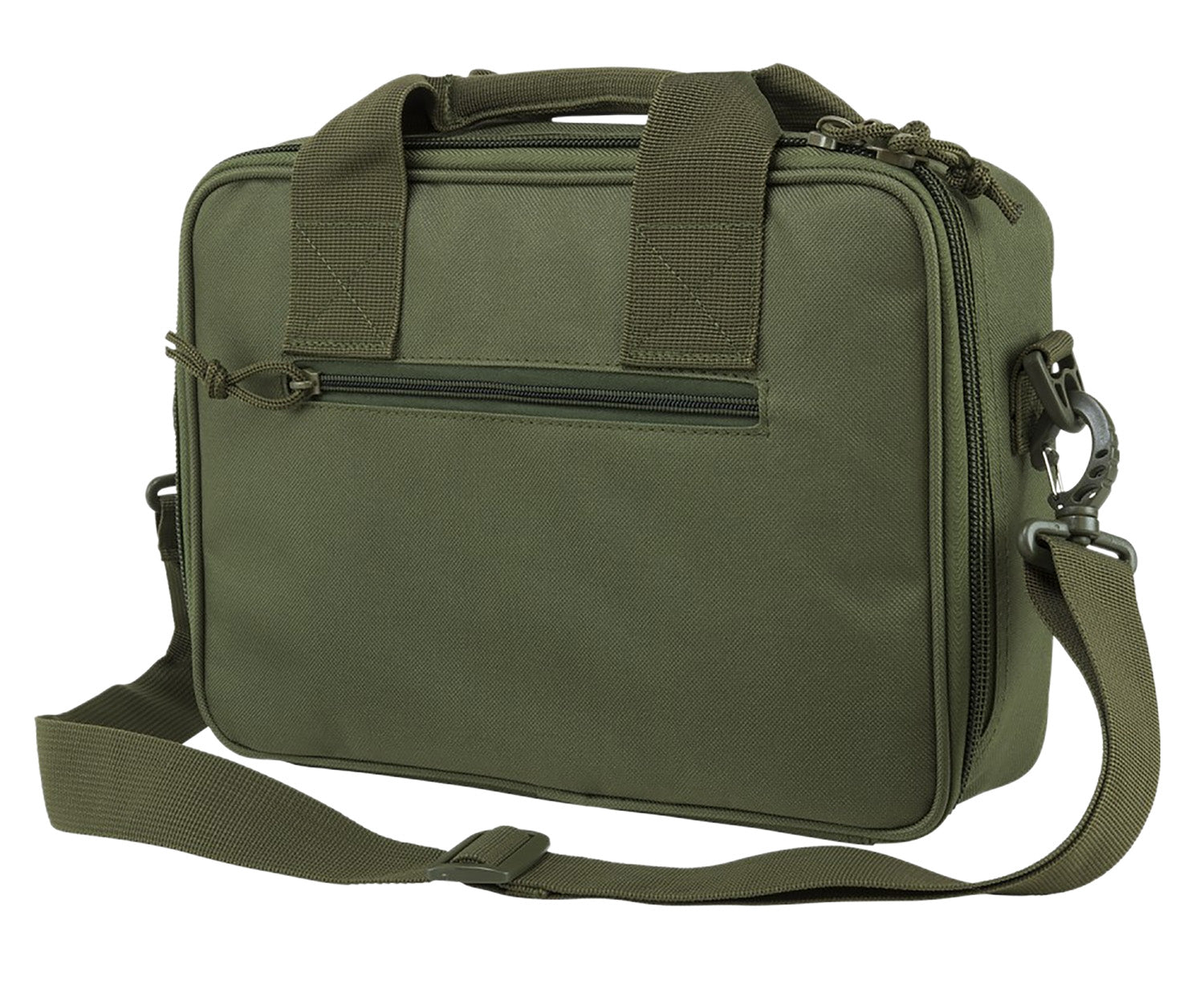 NcStar CPDX2971G VISM Green Double Pistol Bag with Mag Storage, Heavy Duty Lockable Zippers & Carry Handle