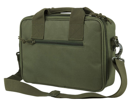 NcStar CPDX2971G VISM Green Double Pistol Bag with Mag Storage, Heavy Duty Lockable Zippers & Carry Handle