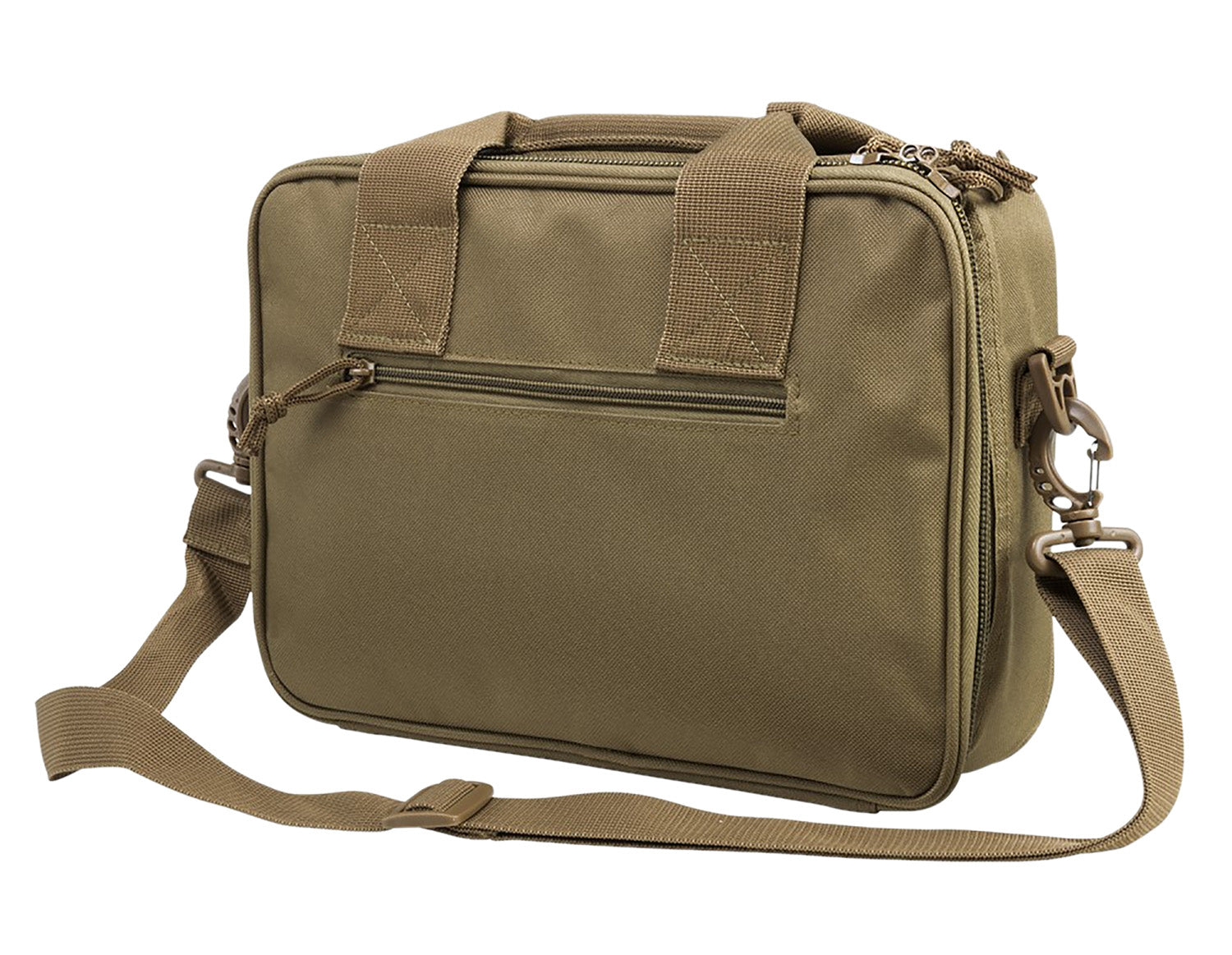 NcStar CPDX2971T VISM Tan Double Pistol Bag with Mag Pouches, Hook & Loop Straps & Padded Handle