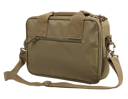 NcStar CPDX2971T VISM Tan Double Pistol Bag with Mag Pouches, Hook & Loop Straps & Padded Handle