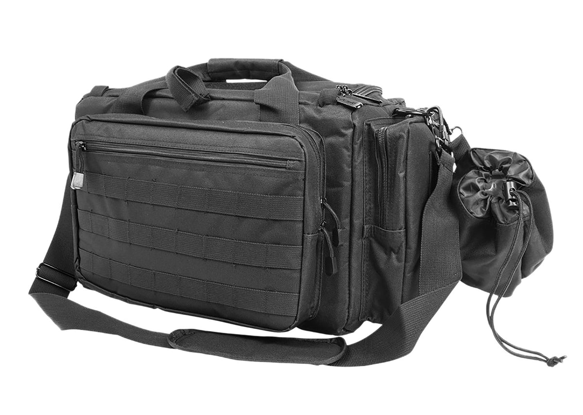 NcStar CVCRB2950B VISM Black Competition Range Bag with Lockable Zippers, Mag Pockets & Padded Handles