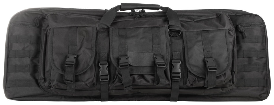 NcStar CVDC2946B36 VISM Black Double Carbine Case PVC Nylon 36" with Lockable Zippers & MOLLE Webbing