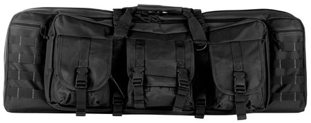 NcStar CVDC2946B42 VISM Black Double Carbine Case 42" Heavy Duty PVC with Lockable Zippers & Foam Padding