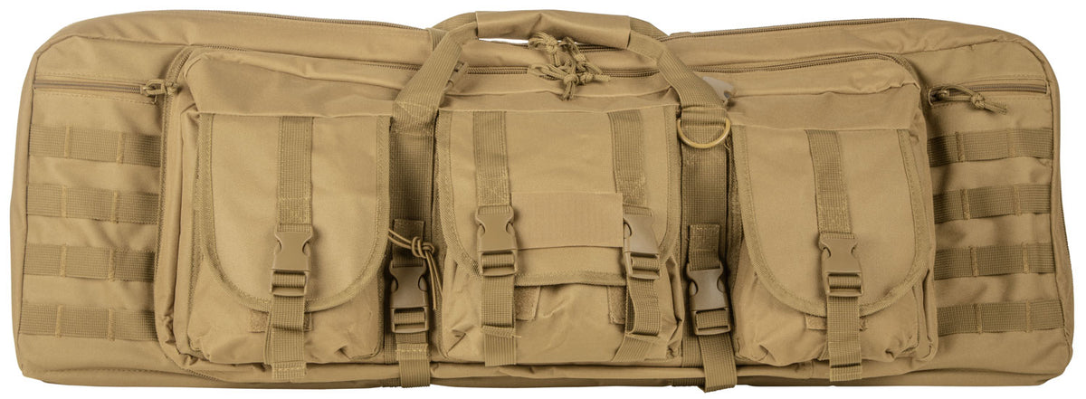 NcStar CVDC2946T36 VISM Tan Double Carbine Case PVC Nylon 36" with Lockable Zippers & MOLLE Webbing