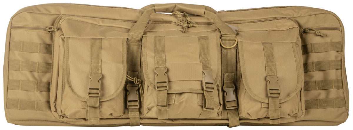 NcStar CVDC2946T42 VISM Tan Double Carbine Case PVC Nylon 42" with Lockable Zippers & MOLLE Webbing