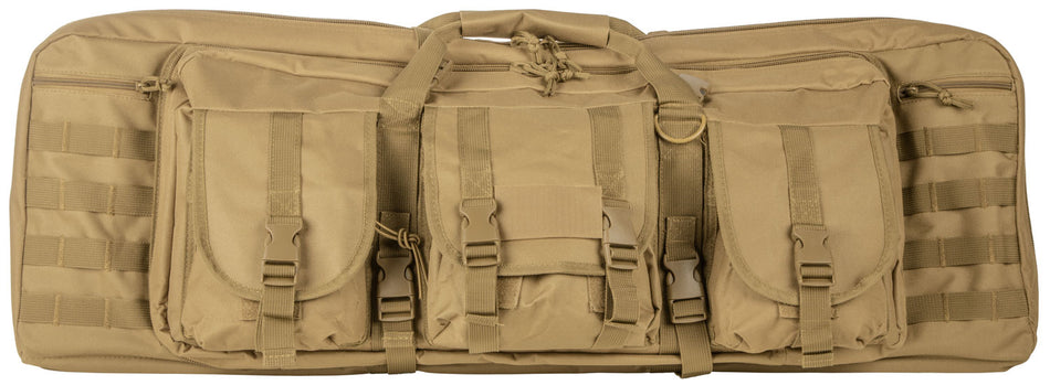 NcStar CVDC2946T42 VISM Tan Double Carbine Case PVC Nylon 42" with Lockable Zippers & MOLLE Webbing