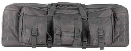 NcStar CVDC2946U42 VISM Urban Gray Double Carbine Case PVC Nylon 42" with MOLLE Webbing & Lockable Zippers