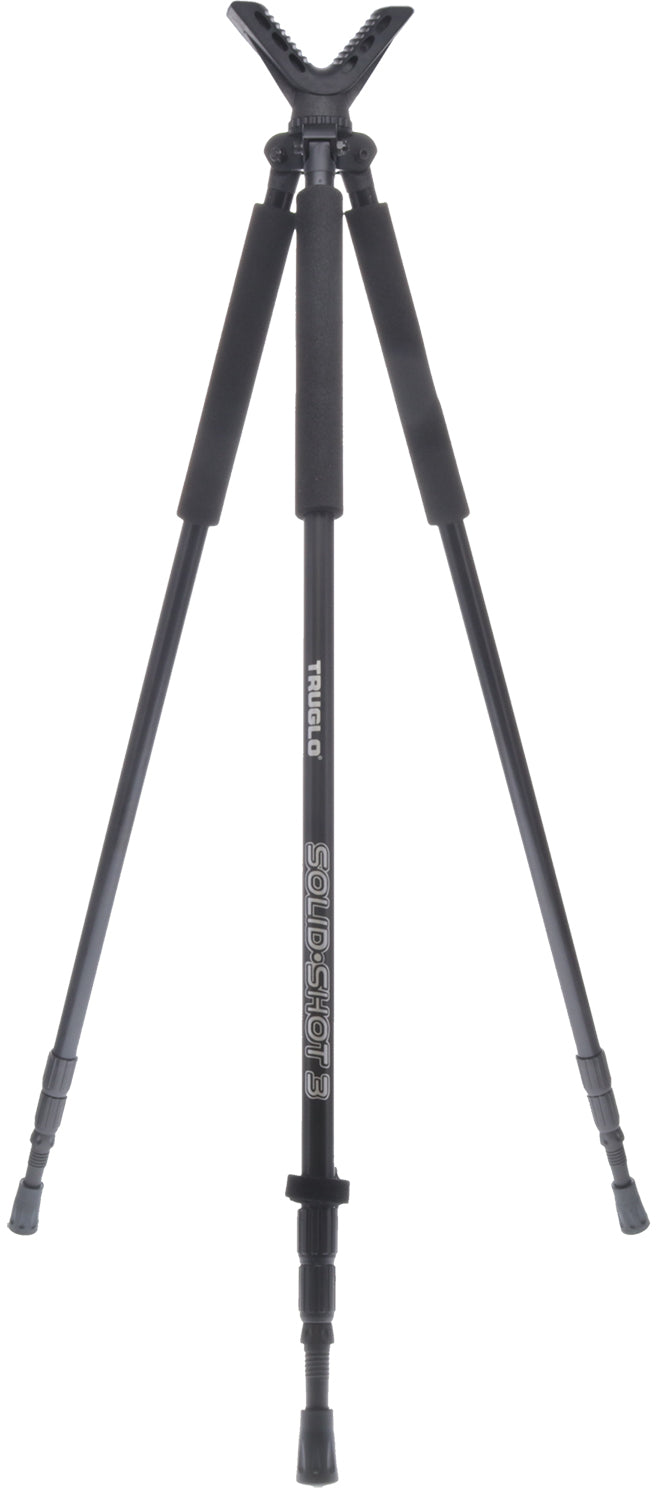TruGlo TG8925XB Black Aluminum Solid-Shot Shooting Tripod, 22-68" Twist-Lock Adjustable Legs
