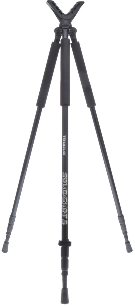 TruGlo TG8925XB Black Aluminum Solid-Shot Shooting Tripod, 22-68" Twist-Lock Adjustable Legs