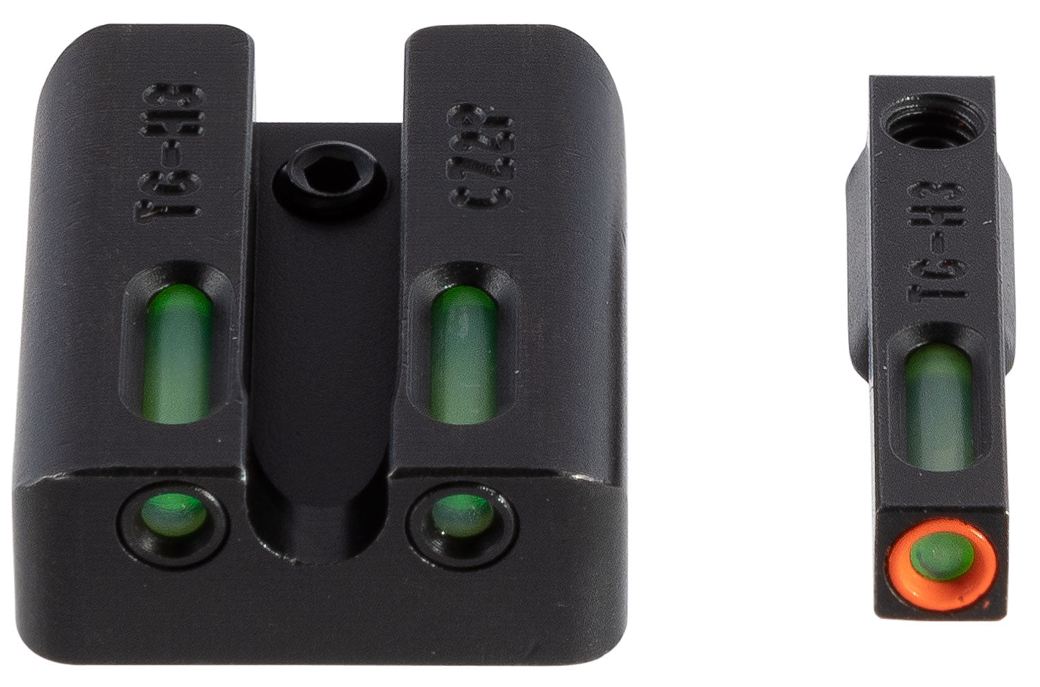 TruGlo TG13CZ2PC TFX Pro Day/Night Sight Set CZ Pistol Orange Front Green Tritium Rear