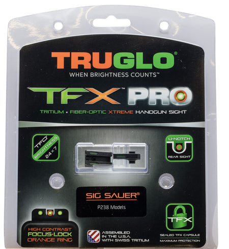 TruGlo TG13SG3PC TFX Pro Day/Night Sight Set SIG Sauer Orange Front Green Tritium Rear