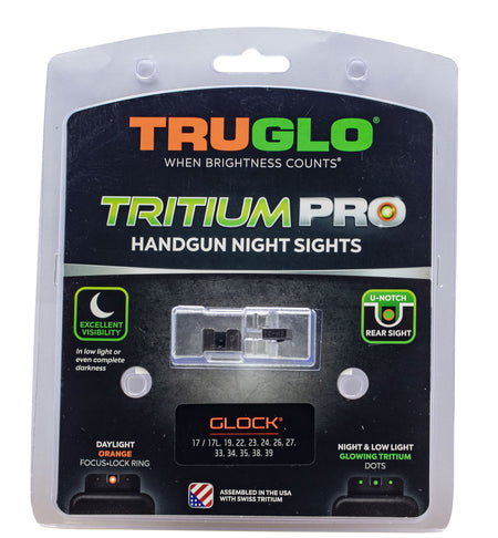 TruGlo TG231G2C Tritium Pro Night Sight Green Tritium Orange Outline Front Sight for Glock