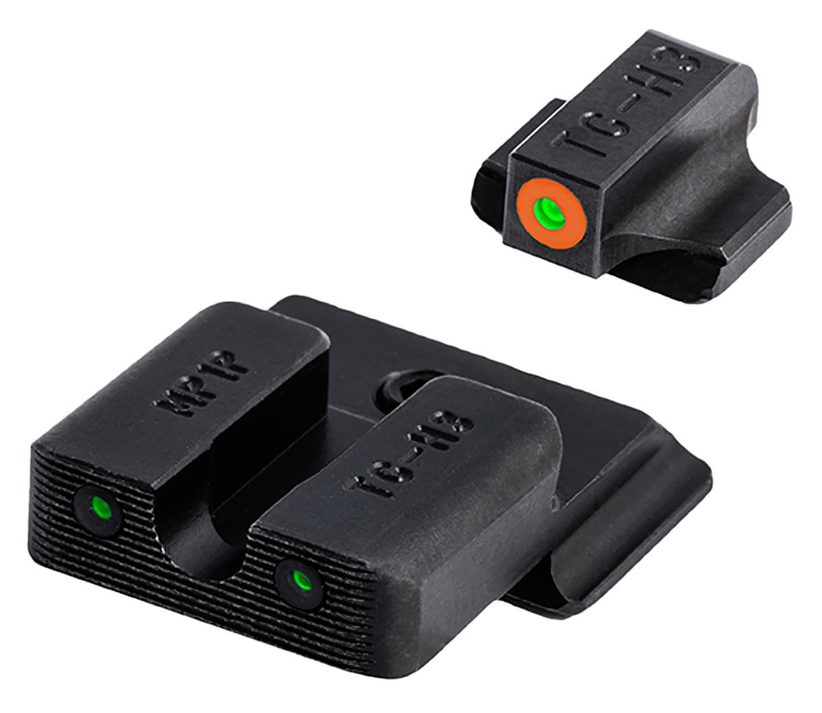 TruGlo TG231MP1C Tritium Pro Night Sight Green Tritium Orange Outline Front for M&P