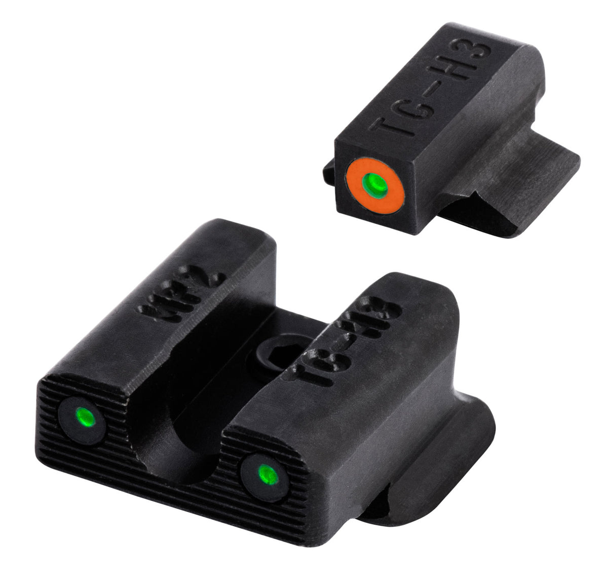 TruGlo TG231MP2C Tritium Pro Black Green Tritium White Outline Front Sight with Green Tritium Rear Sight