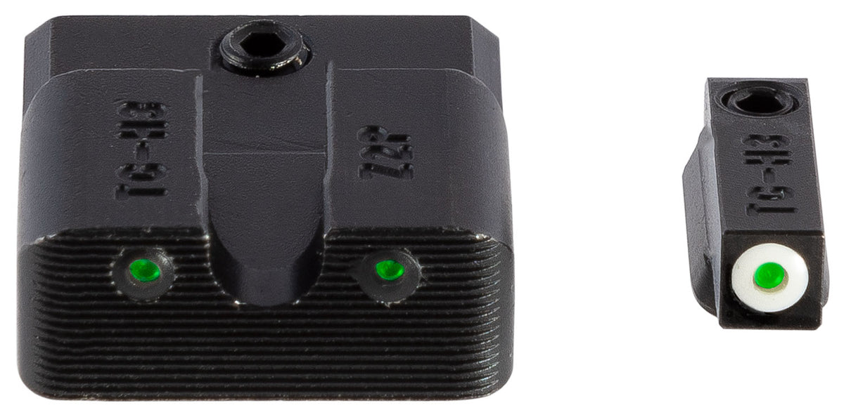 TruGlo TG231MP3W Tritium Pro Black Green/White Outline Front Sight with Green Tritium Rear Sight