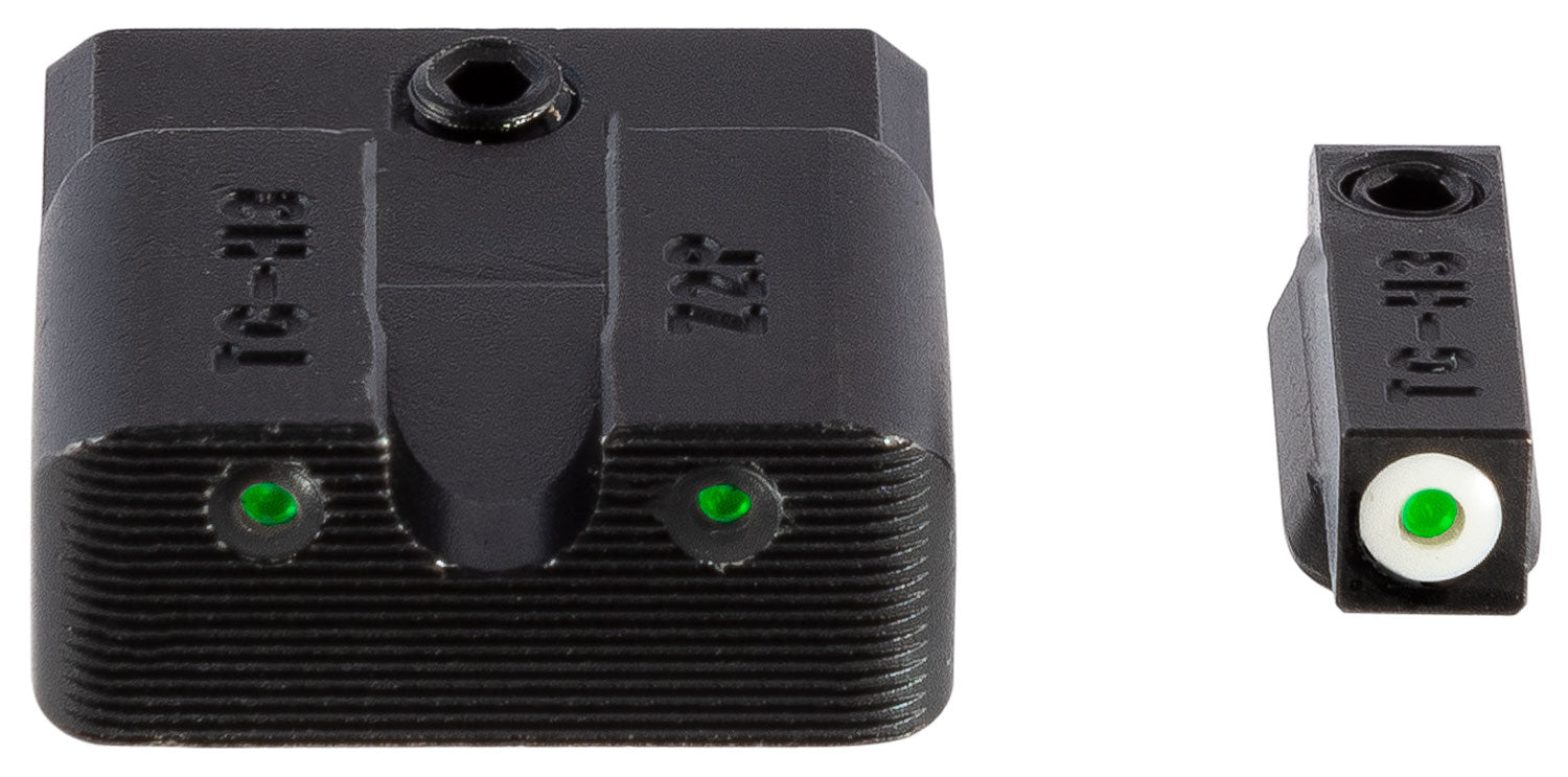 TruGlo TG231MP3W Tritium Pro Black Green/White Outline Front Sight with Green Tritium Rear Sight