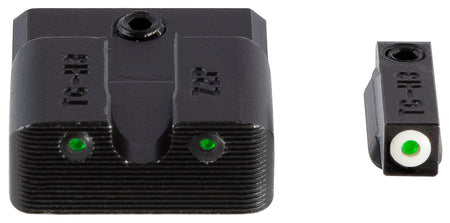 TruGlo TG231MP3W Tritium Pro Black Green/White Outline Front Sight with Green Tritium Rear Sight