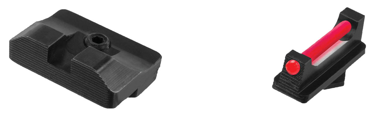 TruGlo TG132G1 Fiber-Optic Pro Glock Sight Set Red Fiber Optic Front Serrated Blacked-Out Rear