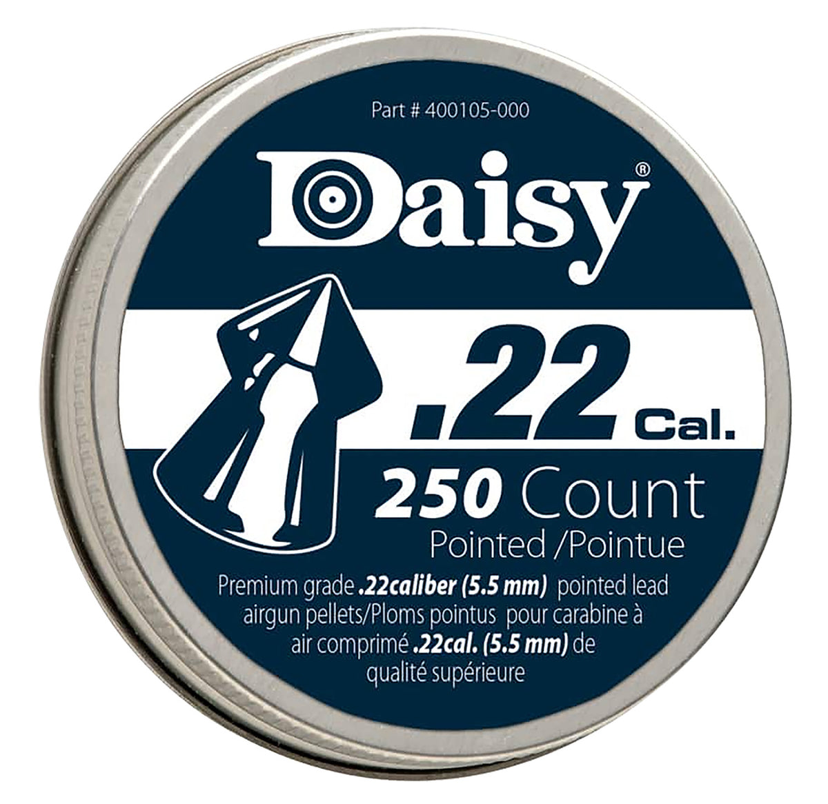 Daisy PrecisionMax Premium .22 Cal Lead Pointed Hunting Pellets 250/Tin