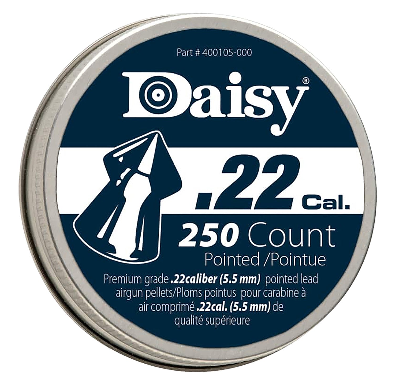Daisy PrecisionMax Premium .22 Cal Lead Pointed Hunting Pellets 250/Tin