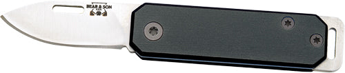 Bear & Son 1.5" Slip Joint Pocket Knife with Black & Stainless Aluminum Handle