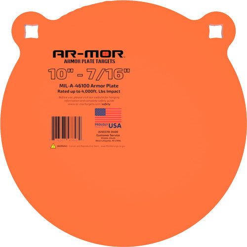 AR-MOR MIL46100 Steel Round Gong 10" 7/16" Thick Orange
