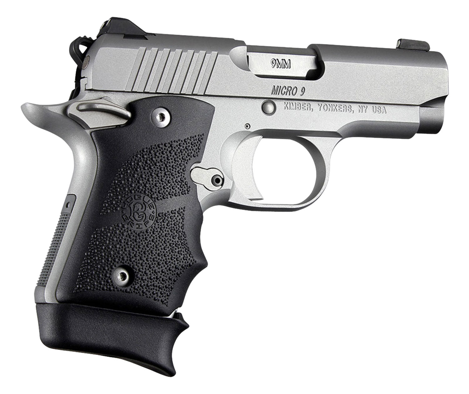 Hogue 39080 Kimber Micro 9 Cobblestone Black Rubber Grip with Finger Grooves