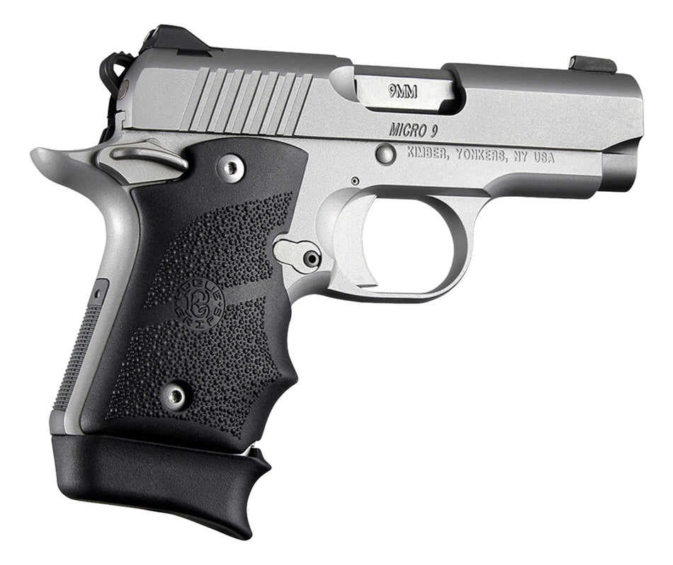 Hogue 39080 Kimber Micro 9 Cobblestone Black Rubber Grip with Finger Grooves