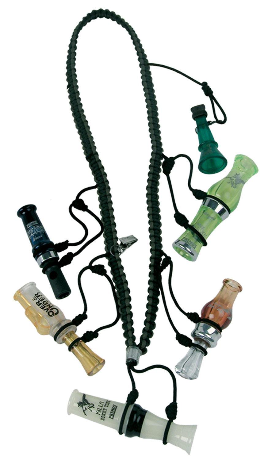 Primos 69628 Waterfowler's Nylon Call Lanyard Black with Split Ring