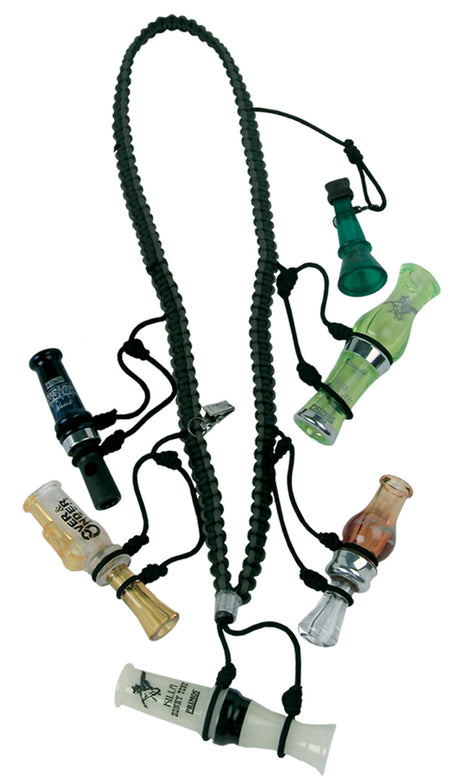 Primos 69628 Waterfowler's Nylon Call Lanyard Black with Split Ring