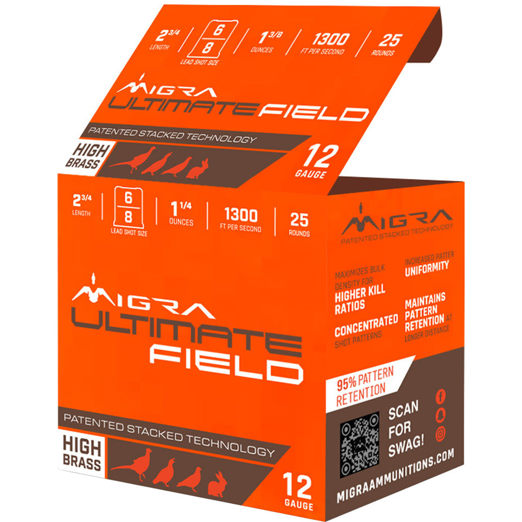 Migra 12 Gauge Shotgun Ammo Migra Ammunitions Migra Dove & Field 2.75 in 1-3/8 oz #6 / 8
