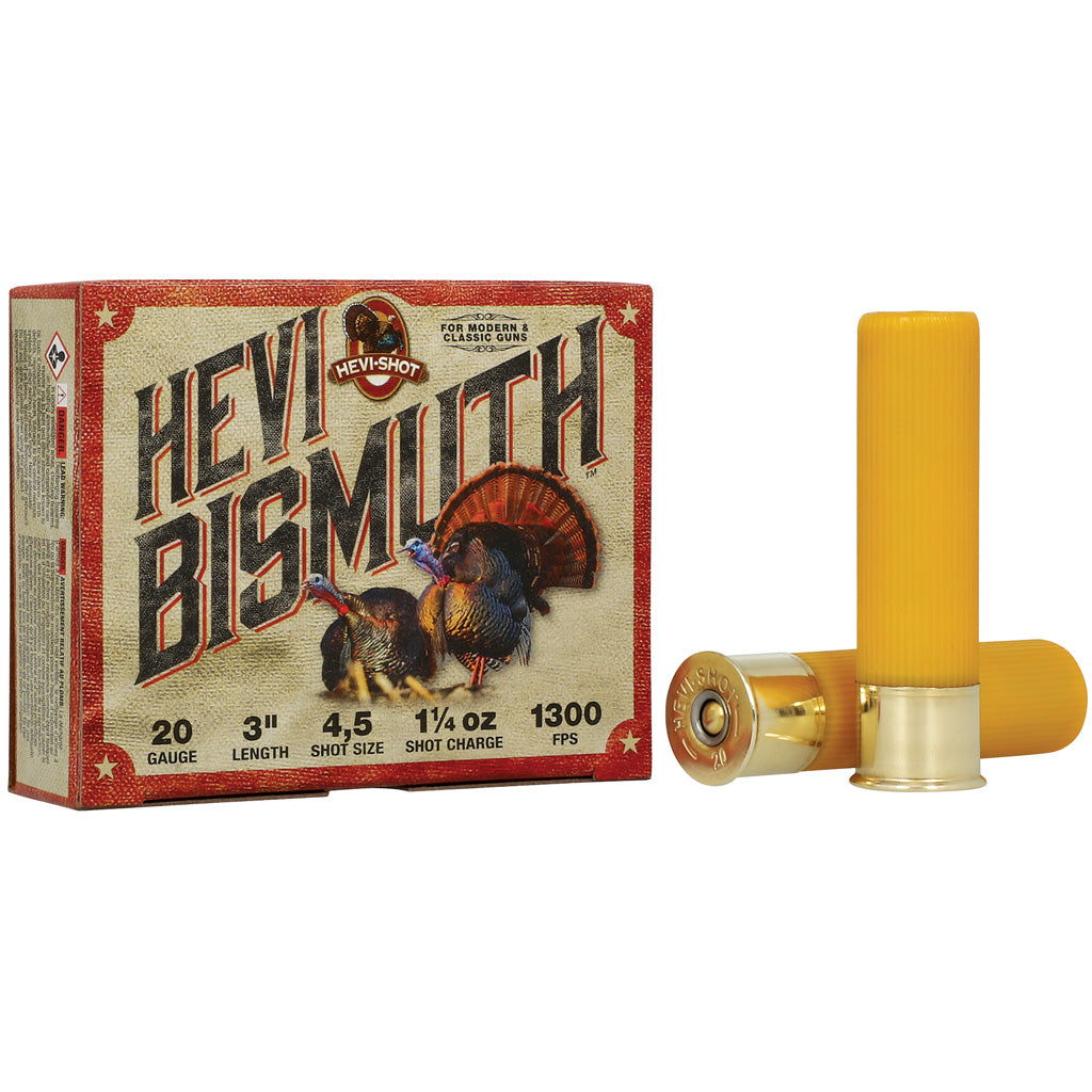 HEVI-Shot 20 Gauge Shotgun Ammo HEVI-Bismuth Turkey 3 in 1-1/4 oz #4 / 5