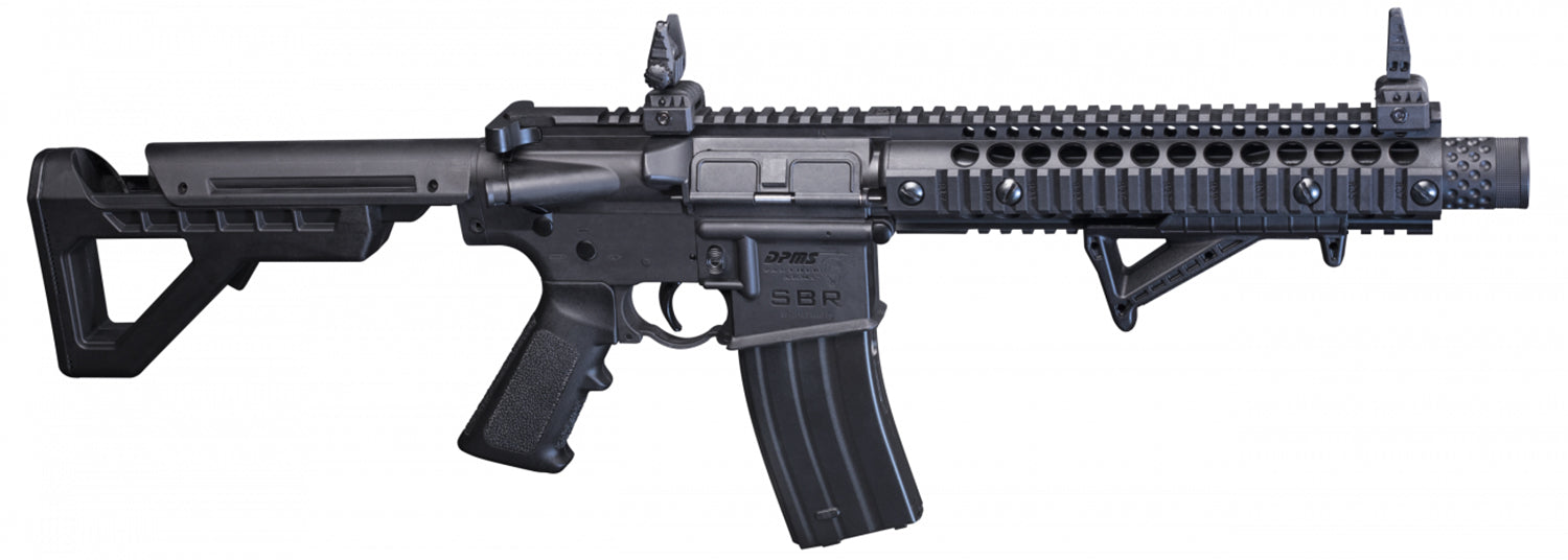 Crosman DPMS SBR CO2-Powered Full Auto BB Air Rifle 177 Cal 25rd Black Quad Rail Forearm 6-Position Stock