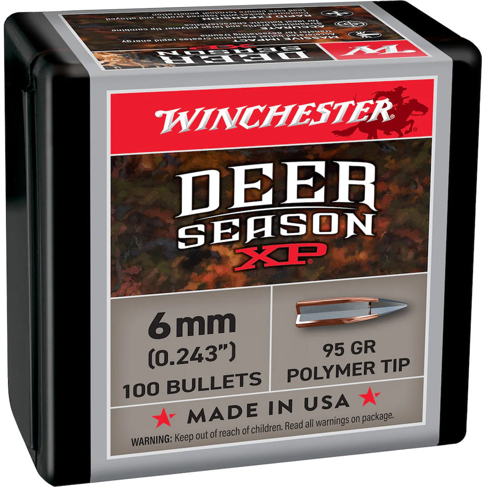 Winchester Deer Season XP 6mm 95 Grain Reloading Bullets 100 Count