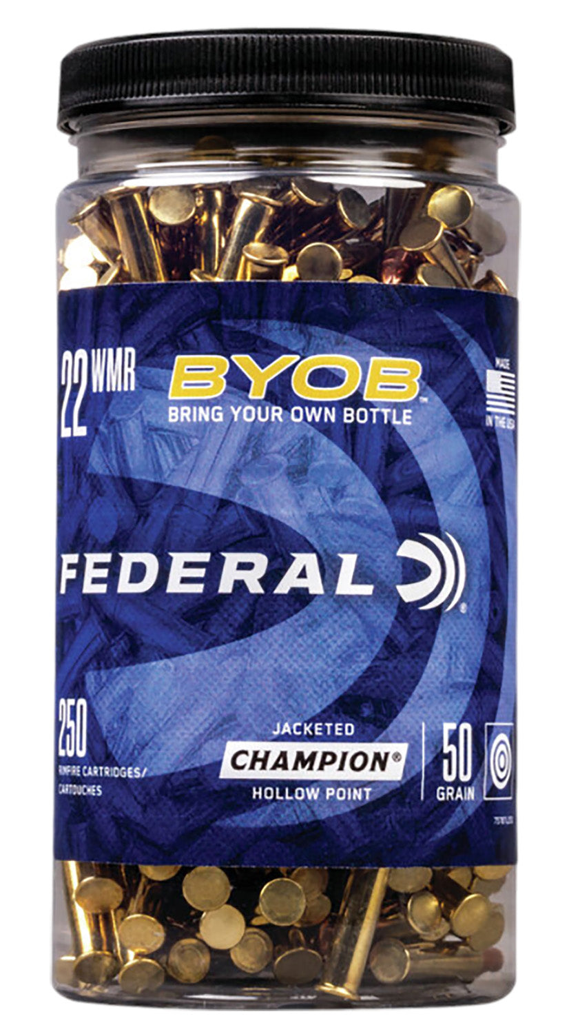 Federal Champion Training BYOB Jacketed Hollow Point 50 Grain .22 WMR 1530 fps 604544650815