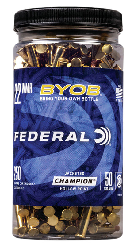 Federal Champion Training BYOB Jacketed Hollow Point 50 Grain .22 WMR 1530 fps 604544650815