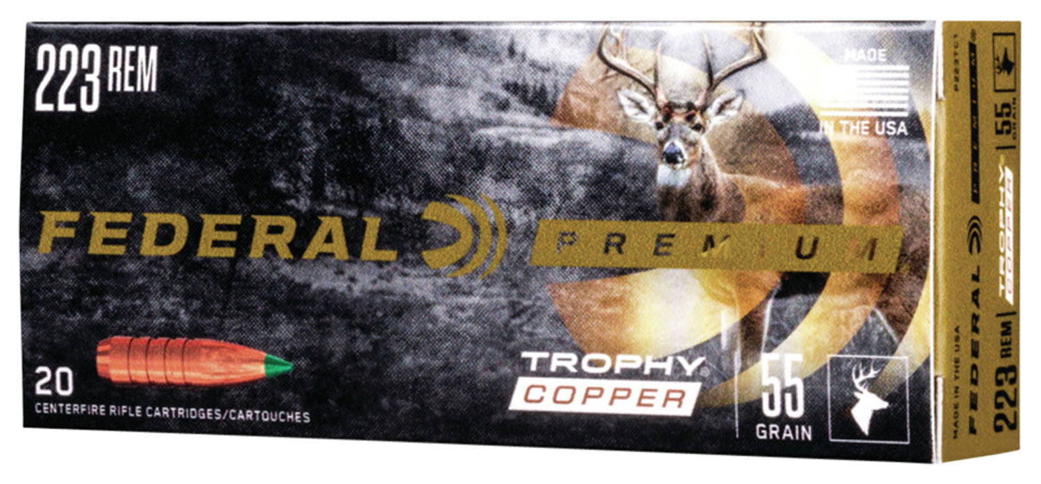 Federal Premium Trophy Copper 55 Grain .223 Remington 3240 fps 604544649307
