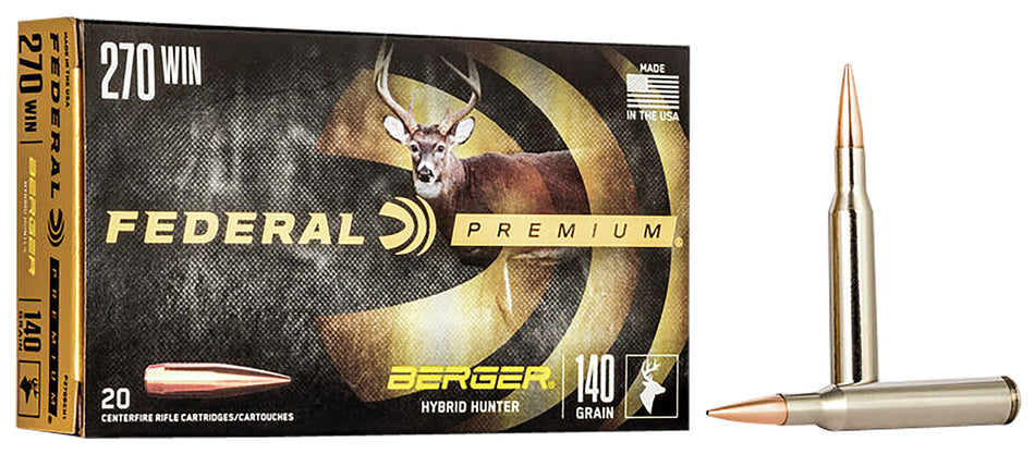 Federal Premium Berger Hybrid Hunter 140 Grain .270 Winchester 2950 fps 604544649215