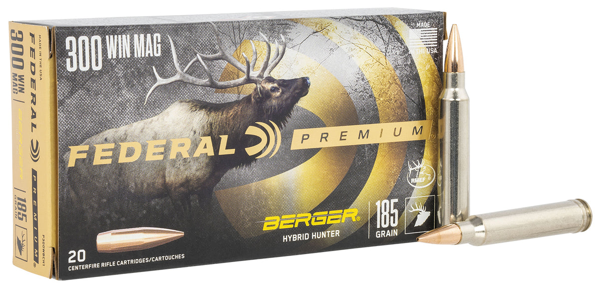 Federal Premium Berger Hybrid Hunter 185 Grain .300 Winchester Mag 2950 fps 604544649253