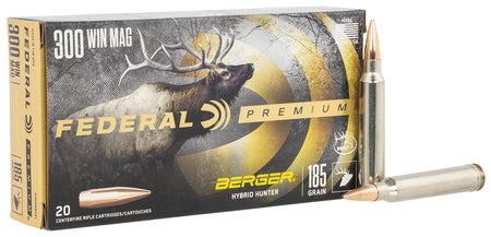 Federal Premium Berger Hybrid Hunter 185 Grain .300 Winchester Mag 2950 fps 604544649253