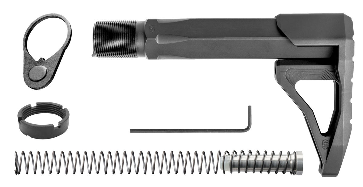 Phase 5 Weapon Systems Carbine Mini Stock Assembly (CMSA), AR-15/AR-10, Black Billet Aluminum
