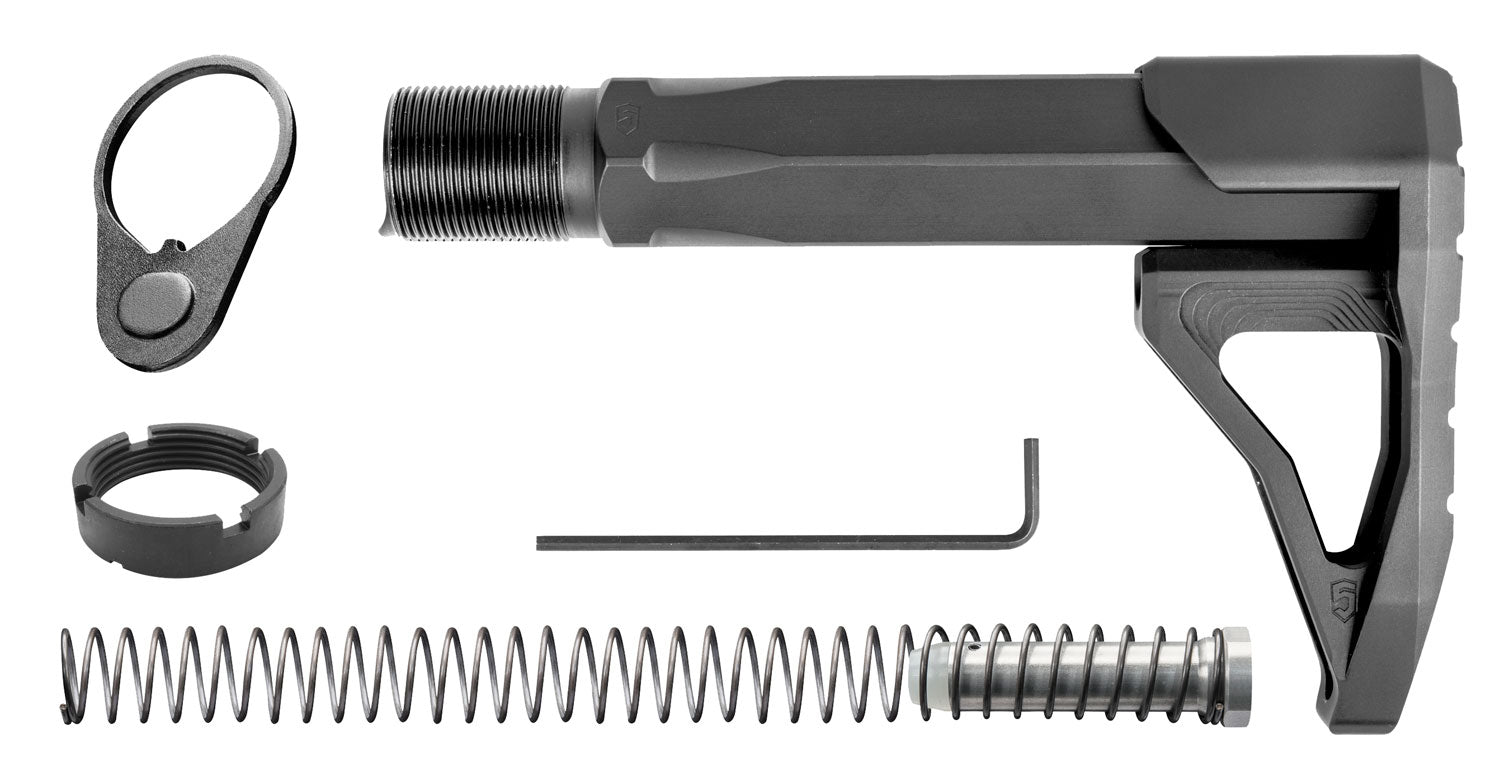 Phase 5 Weapon Systems Carbine Mini Stock Assembly (CMSA), AR-15/AR-10, Black Billet Aluminum