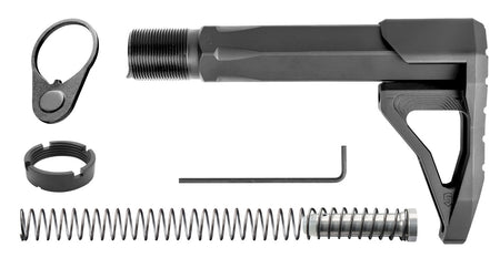 Phase 5 Weapon Systems Carbine Mini Stock Assembly (CMSA), AR-15/AR-10, Black Billet Aluminum