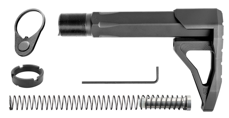 Phase 5 Weapon Systems Carbine Mini Stock Assembly (CMSA), AR-15/AR-10, Black Billet Aluminum