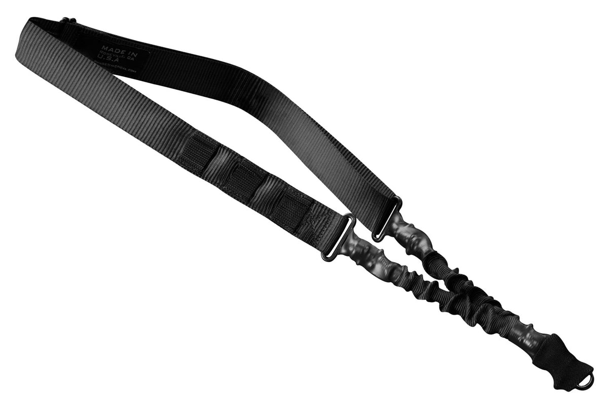 Phase 5 Weapon Systems Black Single Point Sling Elastic Shock-Cord Adjustable with MOLLE Attachment