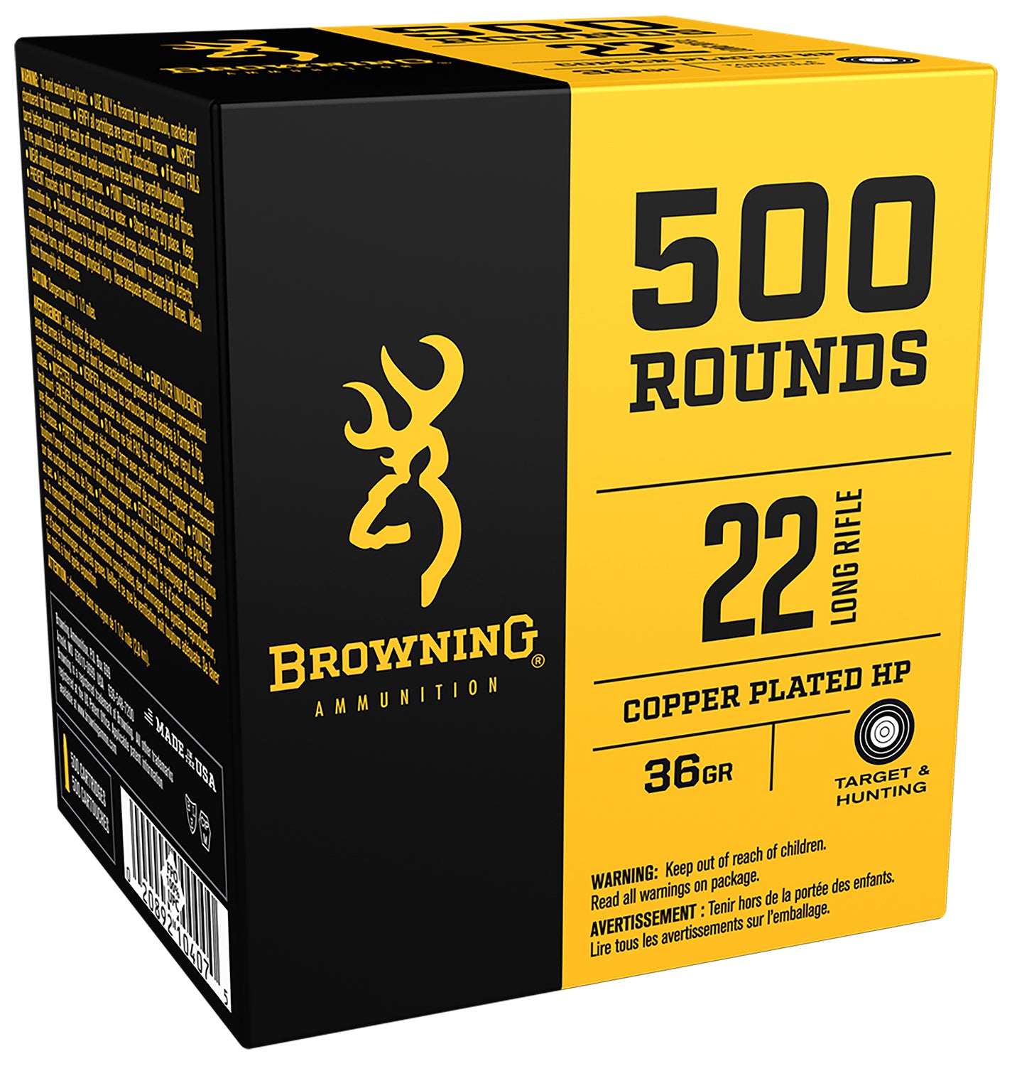 Browning .22 Long Rifle  36 grain Copper Plated Hollow Point ammunition