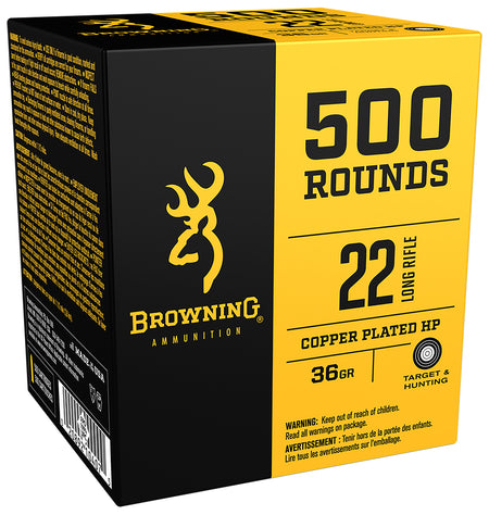 Browning .22 Long Rifle  36 grain Copper Plated Hollow Point ammunition