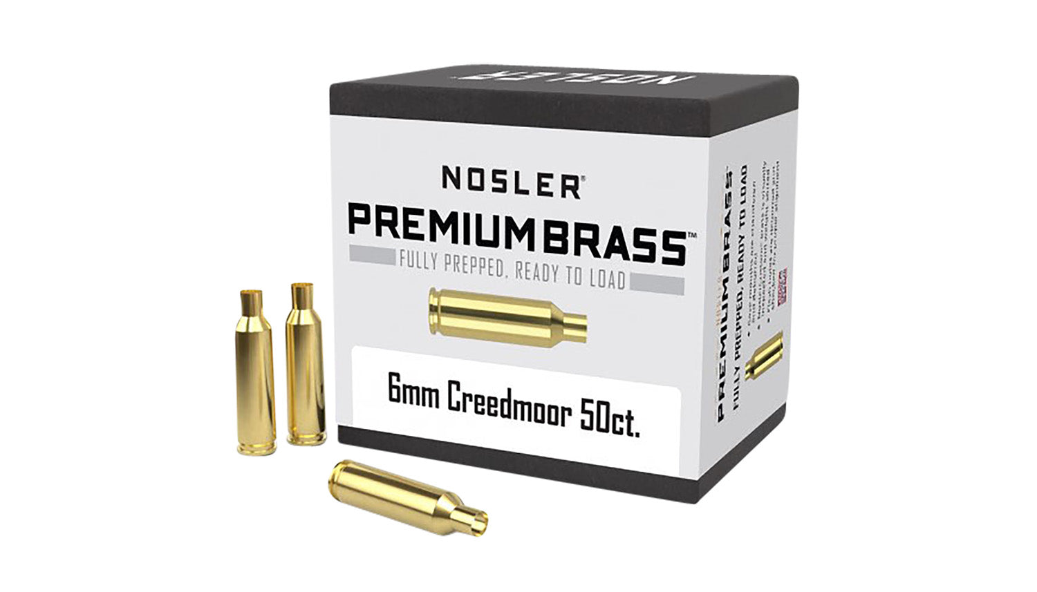 Nosler 6mm Creedmoor Premium Unprimed Rifle Brass Cases 50/Box